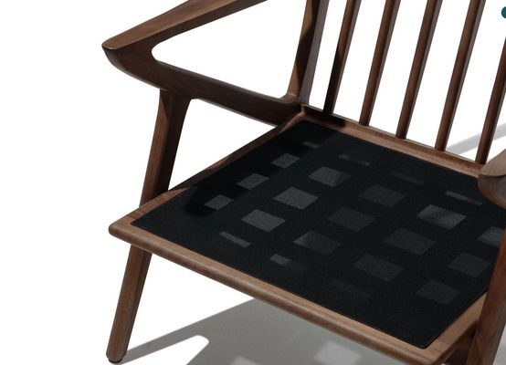 Silla de sala de estar de tejido moderno Silla de sofá de madera Salón de ocio Silla de madera sólida W59*D59*H57CM