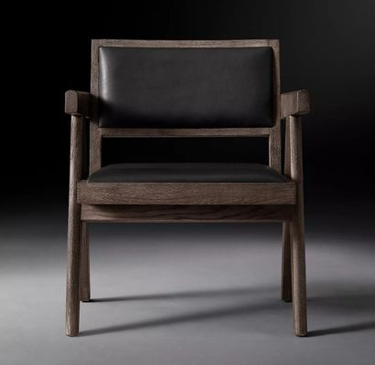 Top Grade Hotel Restaurante Hogar Moderno de madera sillas de PU con reposabrazos W52*D53.3*H70CM para silla de sala de estar