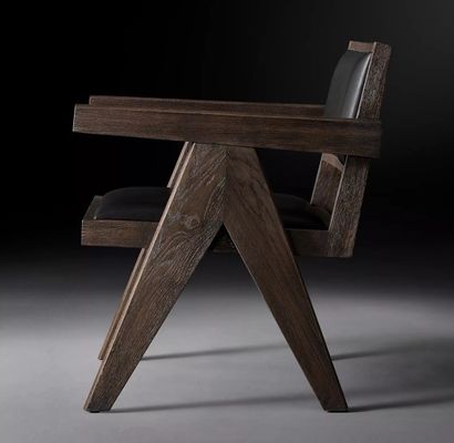 Top Grade Hotel Restaurante Hogar Moderno de madera sillas de PU con reposabrazos W52*D53.3*H70CM para silla de sala de estar
