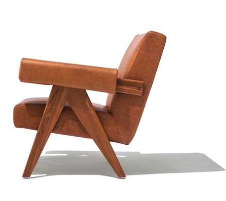 Salón de ocio Sofá de madera sólida silla con personalizado cuero de PU y marco de madera de ceniza