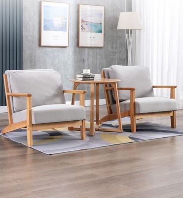 Muebles de sala de estar robustos Sofá con leatherware de madera moderna en gris/blanco/azul/marrón y diseño robusto