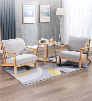 Muebles de sala de estar robustos Sofá con leatherware de madera moderna en gris/blanco/azul/marrón y diseño robusto