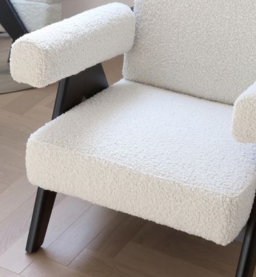 LL-C26 Silla de descanso de tapicería de madera para sala de estar W69*D72*H74 cm