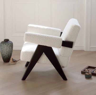 LL-C26 Silla de descanso de tapicería de madera para sala de estar W69*D72*H74 cm