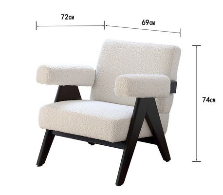 LL-C26 Silla de descanso de tapicería de madera para sala de estar W69*D72*H74 cm