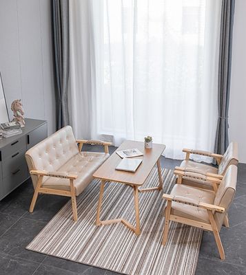 Sofá moderno de cuero de madera de PU, silla de café, estilo de diseño italiano de lujo para el restaurante de comedor