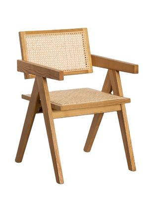 Inicio Muebles de madera sólida nórdica silla de comedor de ratán para muebles de hotel y sala de estar