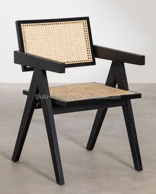 Inicio Muebles de madera sólida nórdica silla de comedor de ratán para muebles de hotel y sala de estar