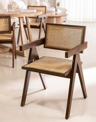 Inicio Muebles de madera sólida nórdica silla de comedor de ratán para muebles de hotel y sala de estar