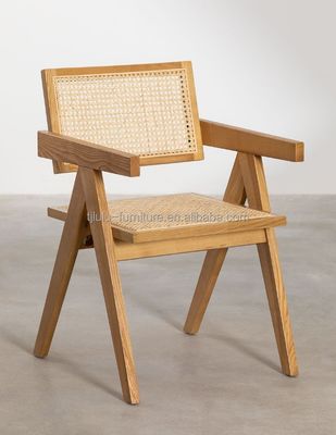 Inicio Muebles de madera sólida nórdica silla de comedor de ratán para muebles de hotel y sala de estar