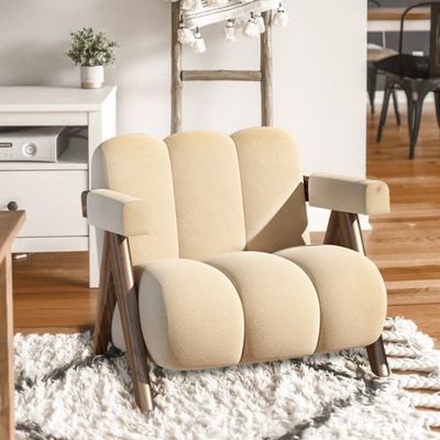 Robusto diseño moderno de tejido de madera Sala de estar silla de comedor tapizada Sofá Muebles