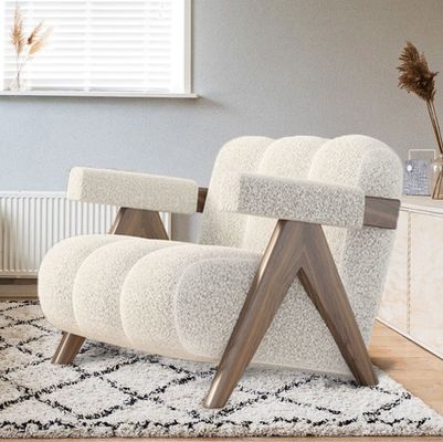 Robusto diseño moderno de tejido de madera Sala de estar silla de comedor tapizada Sofá Muebles