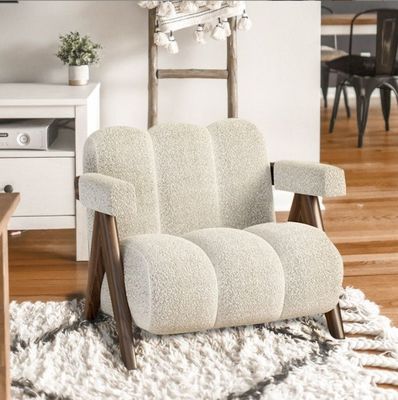 Robusto diseño moderno de tejido de madera Sala de estar silla de comedor tapizada Sofá Muebles