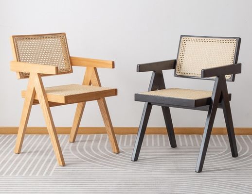 Silla de comedor con reposabrazos de madera para muebles de comedor contemporáneos