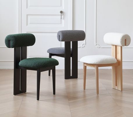 Diseño de muebles de vida moderna de tela Sala de comedor Silla de restaurante con estilo de madera sólida