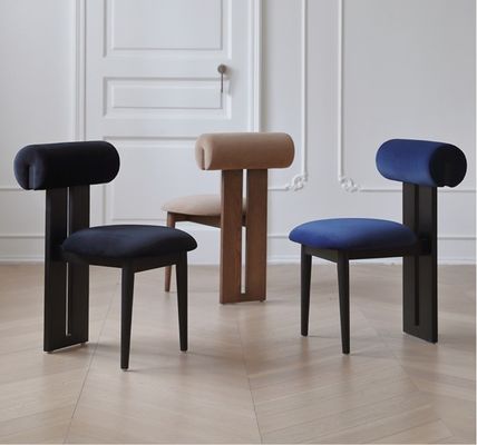 Diseño de muebles de vida moderna de tela Sala de comedor Silla de restaurante con estilo de madera sólida
