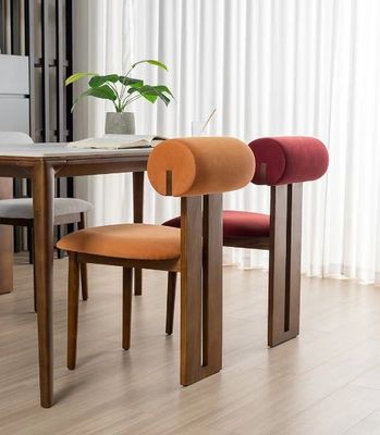 Diseño de muebles de vida moderna de tela Sala de comedor Silla de restaurante con estilo de madera sólida