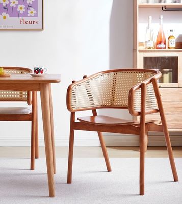 Sillones de comedor de madera maciza de rattan de diseño japonés para restaurantes y comedores 2023