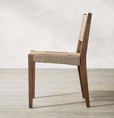Finitura natural Nitrolacquer Madera sólida tejida de cordón silla de comedor de roble para restaurante o reposabrazos de diseño japonés moderno