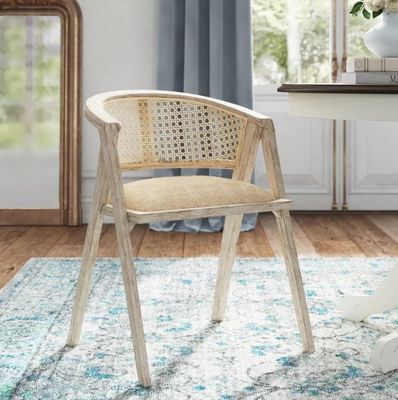 Muebles de sala de estar estilo japonés Tejido de madera maciza de ratán silla de comedor simple con diseño moderno