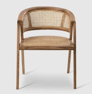 Muebles de sala de estar estilo japonés Tejido de madera maciza de ratán silla de comedor simple con diseño moderno