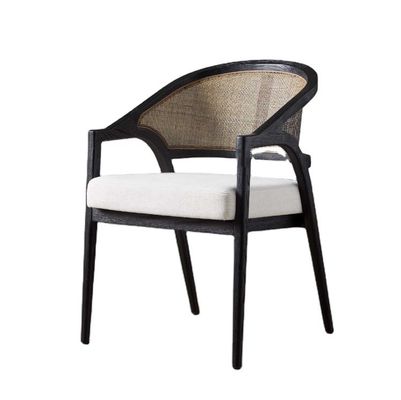 Sencillo diseño nórdico Moderno de madera maciza de tela de ratán silla de comedor para el restaurante Morden