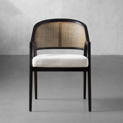 Sencillo diseño nórdico Moderno de madera maciza de tela de ratán silla de comedor para el restaurante Morden