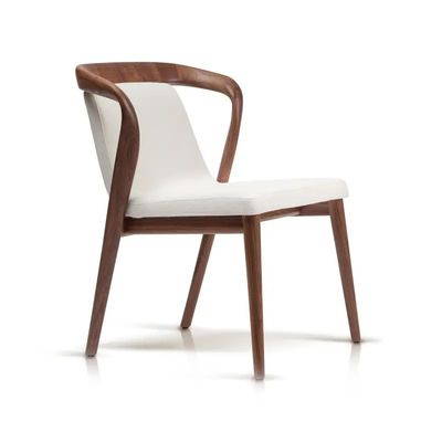 Blanco/marrón diseño nórdico Moderno Muestra sillas de restaurante de madera sólida silla de comedor de cuero PU