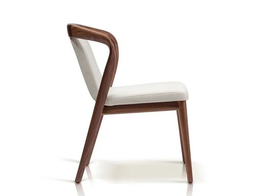 Blanco/marrón diseño nórdico Moderno Muestra sillas de restaurante de madera sólida silla de comedor de cuero PU