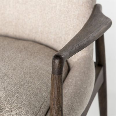 Diseño moderno Ocio Tejido de madera maciza Sala de comedor Restaurante Sofá silla Muebles de sala de estar con reposabrazos para el ocio