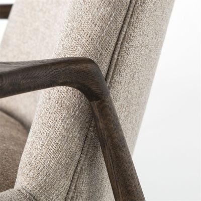 Diseño moderno Ocio Tejido de madera maciza Sala de comedor Restaurante Sofá silla Muebles de sala de estar con reposabrazos para el ocio