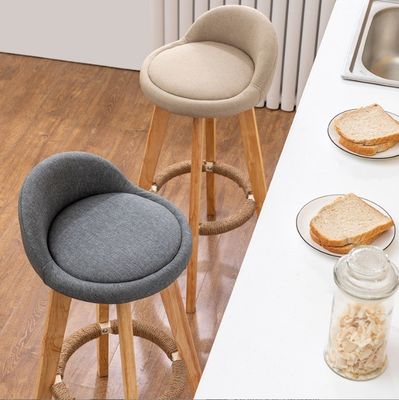 Cuadro de ceniza desmontable Bares de lujo sillas de estilo Tejido/cuero de PU silla de madera moderna taburete de bar para muebles comerciales