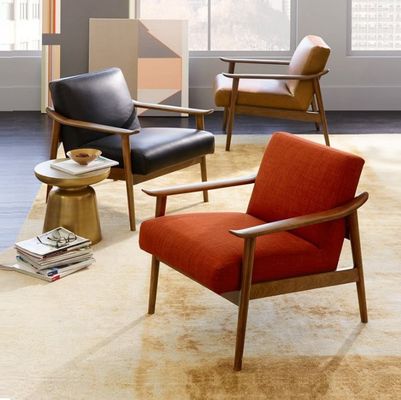 Silla de ocio de tela de sala de estar / cuero de PU con personalización de estilo de diseño moderno