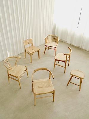 Silla de madera de roble Muebles de sala de estar W55*D43*H76CM Silla de comedor de madera sólida moderna