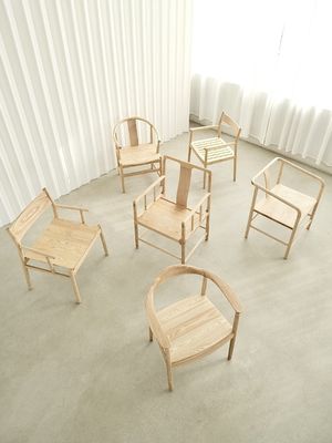 Silla de madera de roble Muebles de sala de estar W55*D43*H76CM Silla de comedor de madera sólida moderna