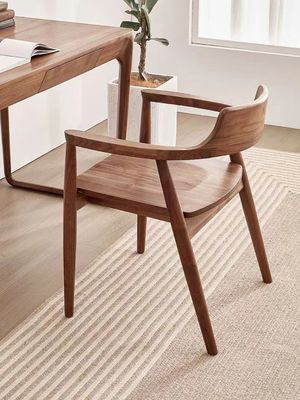 Silla de madera de roble Muebles de sala de estar W55*D43*H76CM Silla de comedor de madera sólida moderna