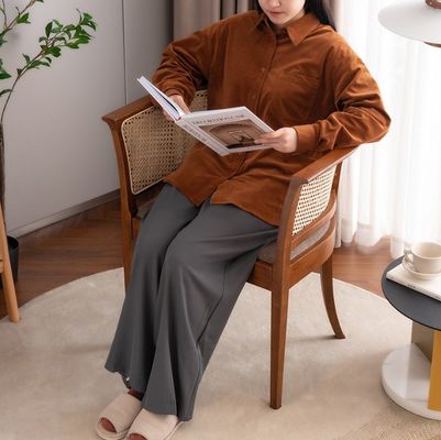 Silla simple silla de comedor silla de comedor con diseño moderno y color natural madera y material de ratán para oficina y restaurante