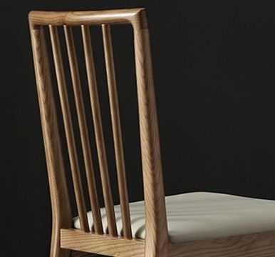 Silla de ocio Restaurante Silla de comedor de madera maciza con diseño y tapicería