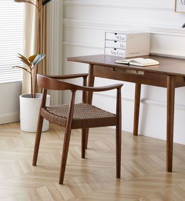 Casa Muebles de estilo moderno del norte de Europa sillas de comedor de cordón tejido con marco de madera de caucho