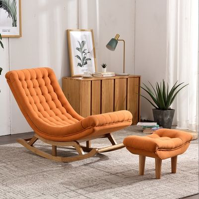 Muebles de salón de hoteles nórdicos modernos Sofá único silla de madera sólida de terciopelo / cuero PU en estilo popular