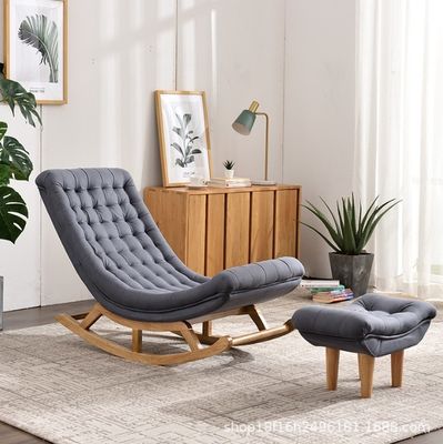 Muebles de salón de hoteles nórdicos modernos Sofá único silla de madera sólida de terciopelo / cuero PU en estilo popular