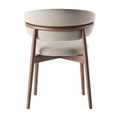 Silla de comedor de madera sólida moderna nórdica tapizada con acabado de nitrolacquer y sillas de restaurante de madera