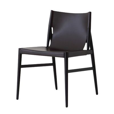 Silla de comedor de madera italiana clásica de lujo moderna silla de café estilo negro/marrón Muebles de salón de cuero PU