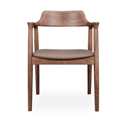 Restaurante Muebles de hotel Silla de comedor de madera maciza con asiento tapizado y estilo moderno nórdico