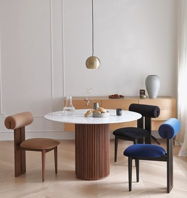 Material de cubierta de terciopelo / lana de cordero asiento blando silla de comedor silla para el hogar muebles salón y hotel diseño de muestra moderna