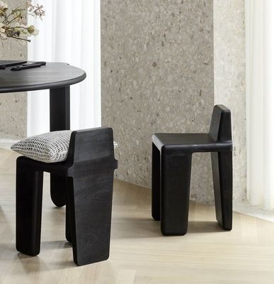 Diseño moderno asiento de madera silla de comedor sala de estar taburete de bar acabado nitrolacquer para la oficina del hogar