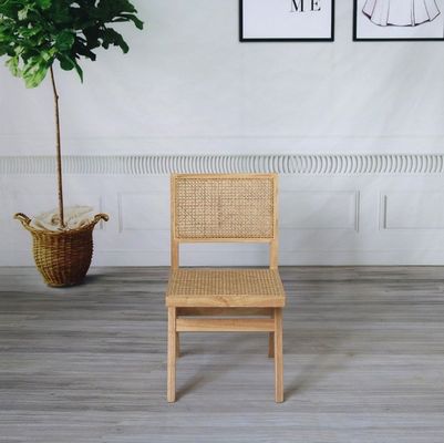 Salón moderno de madera sólida simple Rattan respaldo silla de comedor para el salón Muebles de madera de caucho