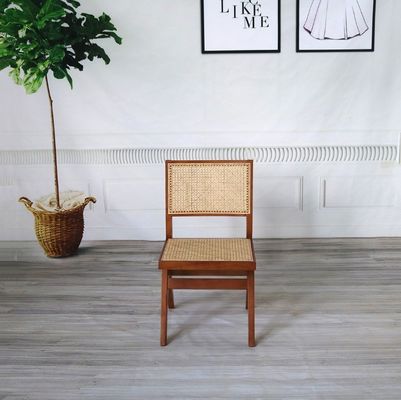 Salón moderno de madera sólida simple Rattan respaldo silla de comedor para el salón Muebles de madera de caucho