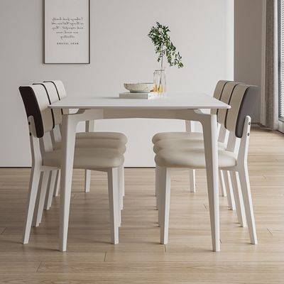 Muebles para el hogar Muebles clásicos de madera silla de comedor de roble moderno Muebles de salón Muebles de madera maciza PU acabado de cuero Nitrolacquer