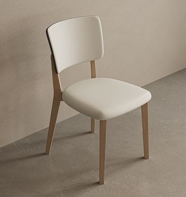 Muebles para el hogar Muebles clásicos de madera silla de comedor de roble moderno Muebles de salón Muebles de madera maciza PU acabado de cuero Nitrolacquer